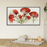 Abstract Red Flower Canvas Wall Painting for Home Décor - All India Decor