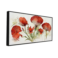 Abstract Red Flower Canvas Wall Painting for Home Décor - All India Decor
