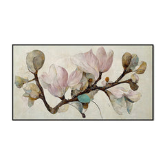 Magnolia Branch with Blossoming Flower Canvas Wall Painting - All India Decor