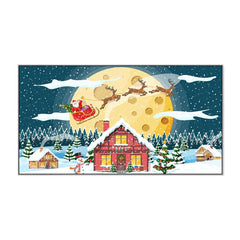 Festive Dreams Santa and Reindeer in Flight Canvas Wall Painting - All India Decor
