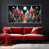 Crimson Haven Nature Inspired Canvas Wall Painting - All India Decor