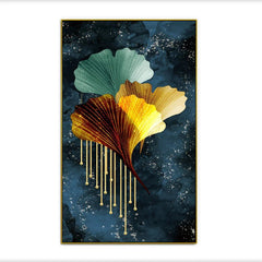 Abstract Golden Flower Canvas Wall Paintings - All India Decor