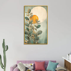 Sunset Over a Field of Leaves Nature Inspired Canvas Wall Painting - All India Decor