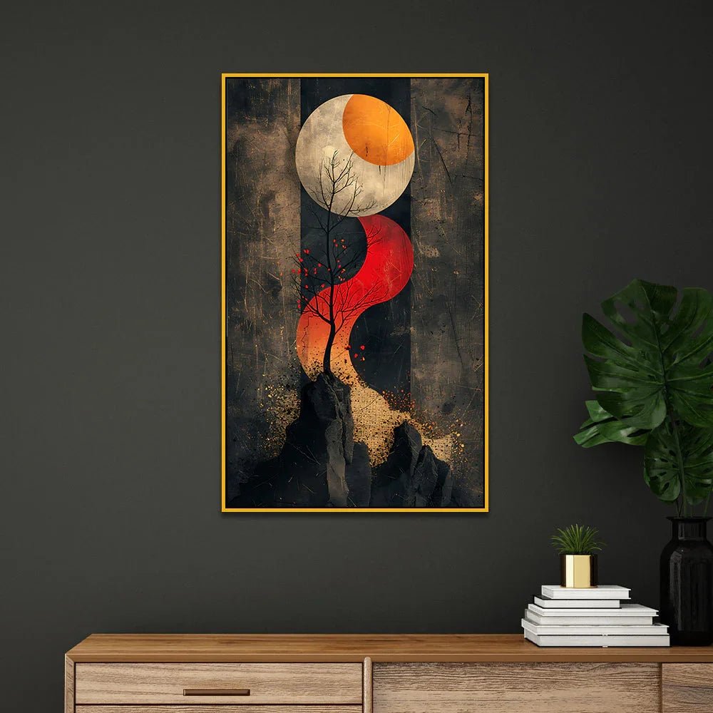 Golden Horizon Abstract Canvas Wall Painting for Home Décor - All India Decor