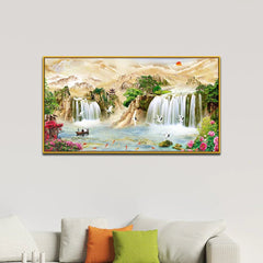 Panoramic Elegant Nature Waterfall Canvas Wall Painting - All India Decor