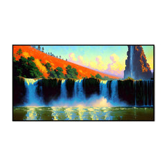 Nature Waterfall Floating Framed Canvas Wall Painting - All India Decor