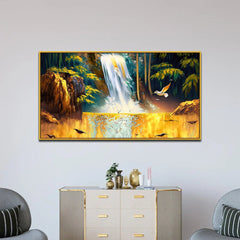 Vibrant Waterfall Canvas Wall Art for Home and Office Decoration - All India Decor