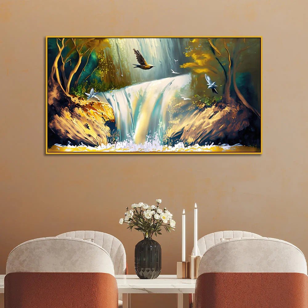 Waterfall Nature Digital Printed Home Decorative Canvas Wall Painting - All India Decor