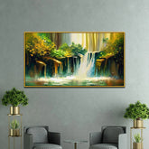 Vibrant Waterfall Landscape Vastu Canvas Wall Painting - All India Decor
