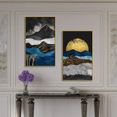 Abstract Mountains Canvas Wall Wall Painting Two Pieces - All India Decor