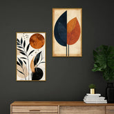 Minimalist Boho Style Modern Abstract Canvas Wall Painting Two Pieces - All India Decor