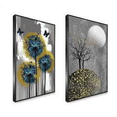 Abstract Design Modern Canvas Art Canvas Wall Painting Two Pieces - All India Decor