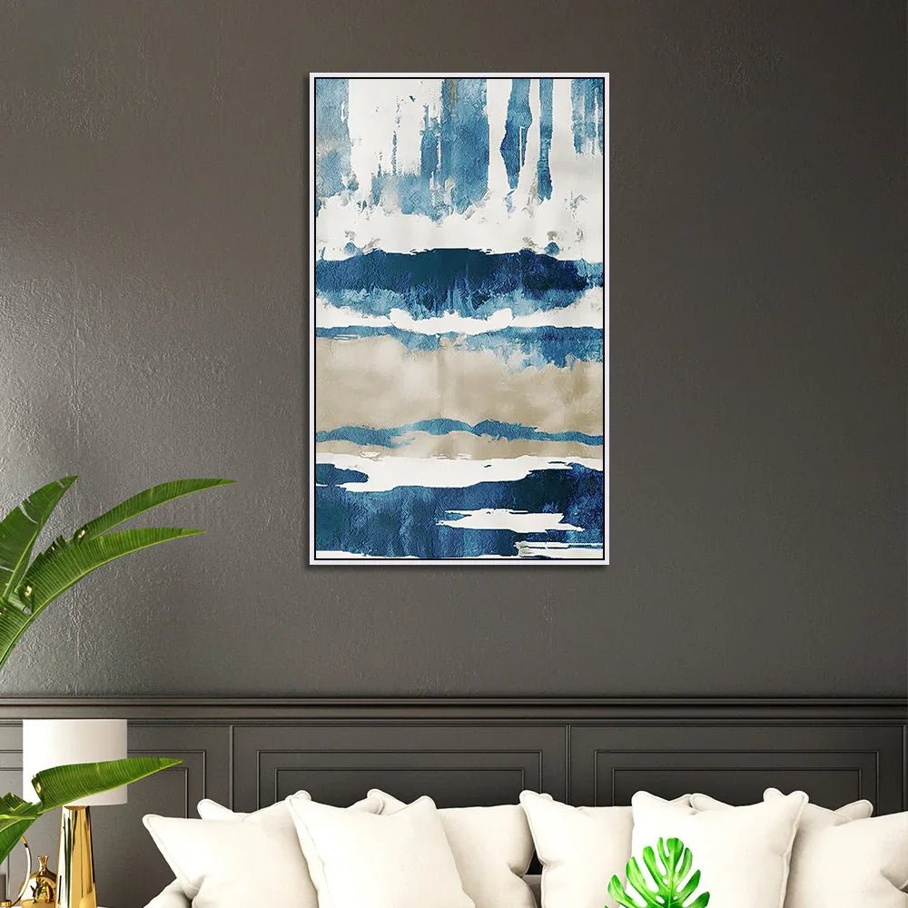 Blue Abstract Modern Canvas Wall Painting for Home Décor - All India Decor