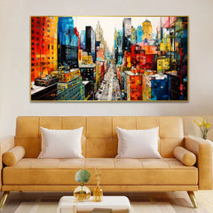Abstract Arial City View Canvas Wall Painting - All India Decor