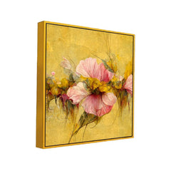 Eternal Bloom Luxe Pink Floral Square Canvas Wall Painting - All India Decor