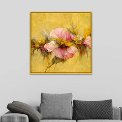 Eternal Bloom Luxe Pink Floral Square Canvas Wall Painting - All India Decor