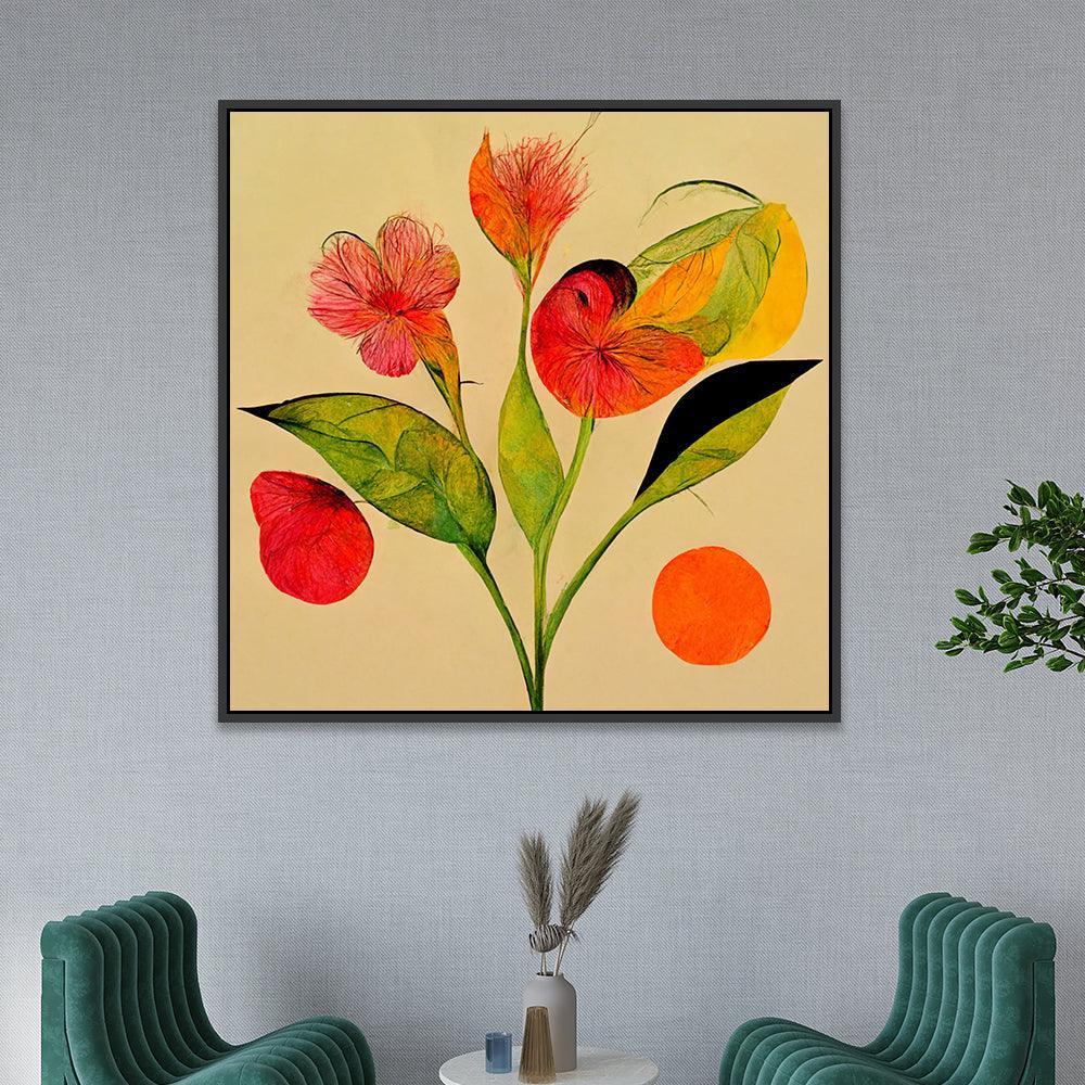 Floral Symphony Abstract Nature on Canvas Flower Wall Painting - All India Decor