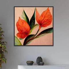 Modern Botanical Abstract Flower Canvas Wall Painting - All India Decor