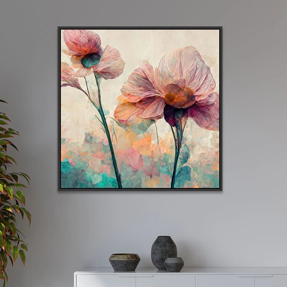 Elegant Pink Floral Big Canvas Wall Painting - All India Decor