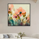 Colorful Abstract Floating Framed Floral Wall Painting - All India Decor