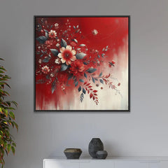Spring Bloom Floating Framed Floral Canvas Wall Painting - All India Decor