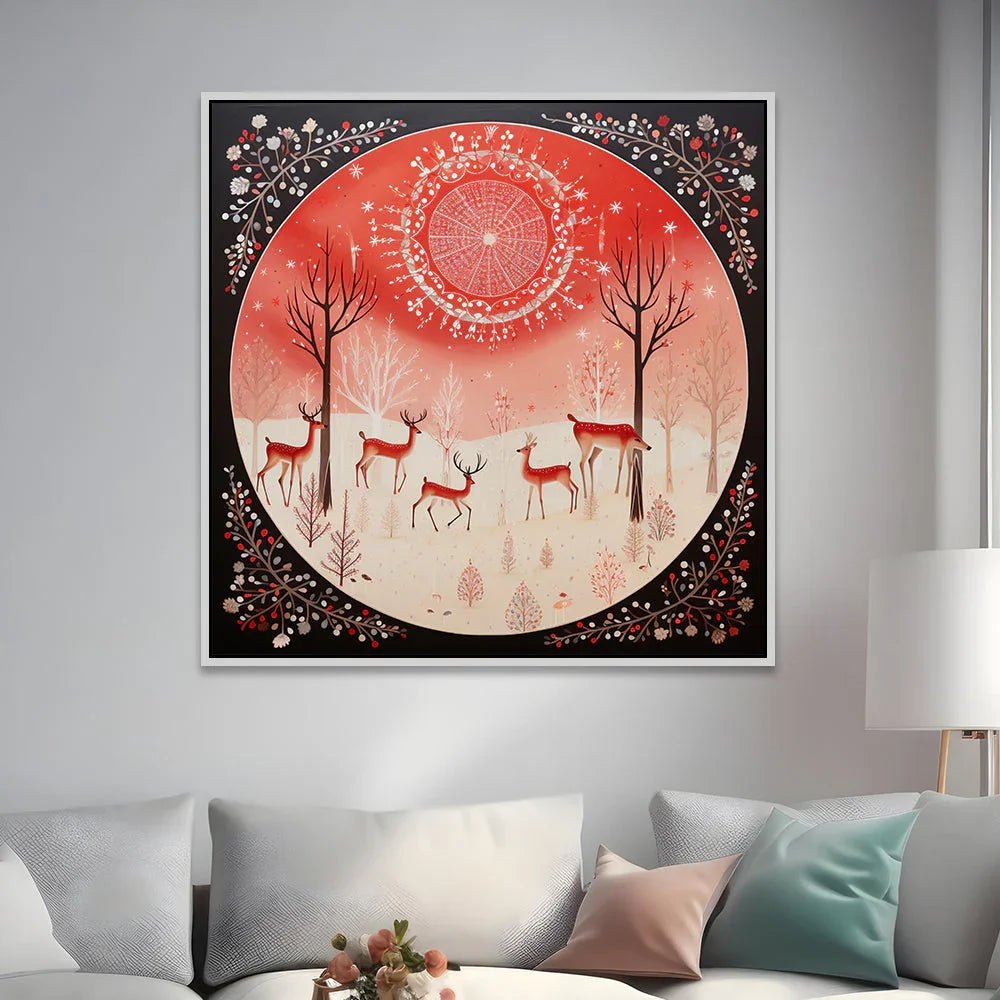 Vintage Christmas Canvas Wall Painting with Warm Festive Vibes - All India Decor