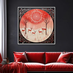 Vintage Christmas Canvas Wall Painting with Warm Festive Vibes - All India Decor