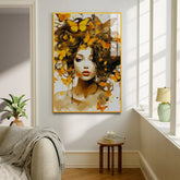Beautiful Indian Girl Modern Acrylic Wall Art - All India Decor