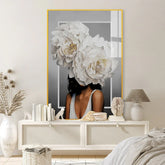 Artistic Girl Head Flowers Modern Acrylic Wall Art - All India Decor