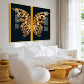 Contemporary Golden Butterfly Modern Acrylic Wall Paintings for Your Home - All India Decor