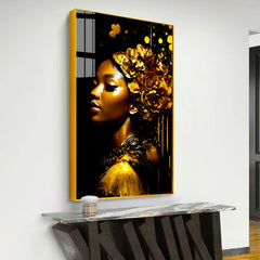 Golden Women Modern Acrylic Wall Paintings & Arts - All India Decor