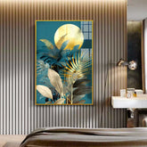 Abstract Golden Plant Leaves Picture Acrylic Wall Paintings & Arts - All India Decor