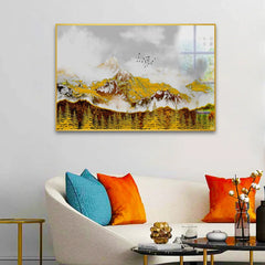 Premium Golden Forest Acrylic Wall Paintings & Arts - All India Decor