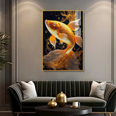 Beautiful Golden Fish Swimming Acrylic Wall Paintings & Arts - All India Decor
