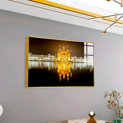 Beautiful Gurdwara Bangla Sahib Golden Temple Acrylic Wall Paintings & Arts - All India Decor
