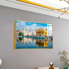 Beautiful Golden Temple Modern Acrylic Wall Paintings & Arts - All India Decor
