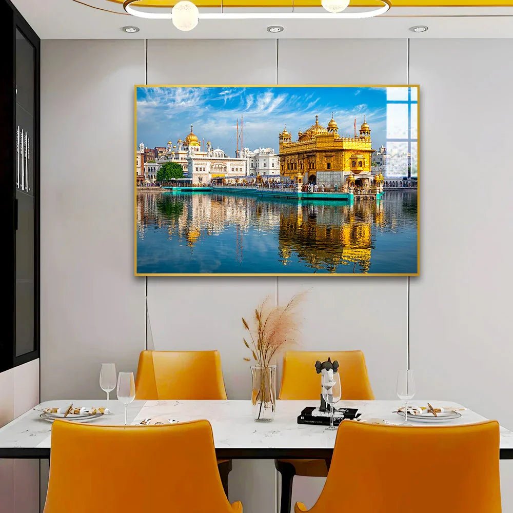 Beautiful Golden Temple Modern Acrylic Wall Paintings & Arts - All India Decor
