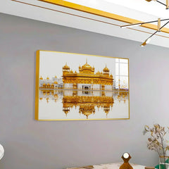 Beautiful Premium Golden Temple Acrylic Wall Paintings & Arts - All India Decor