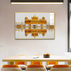 Beautiful Premium Golden Temple Acrylic Wall Paintings & Arts - All India Decor