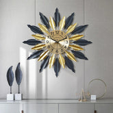 Black and Golden Designer Metal Wall Clock - All India Decor