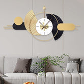Gold & Black Modern Metal Clock - All India Decor