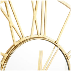 Gold Metal Oversized Wall Clock with Roman Numbers - All India Decor
