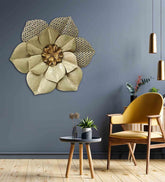 Golden Extravagance Floral Metal Wall Art - All India Decor