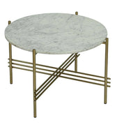 Metal Coffee Table With Marble Top In Gold Colour - All India Decor