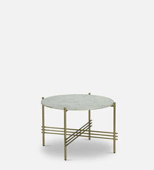 Metal Coffee Table With Marble Top In Gold Colour - All India Decor