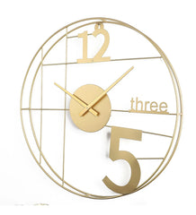 Iron 12-Three-5 Elegant Gold Wall Clock, - All India Decor