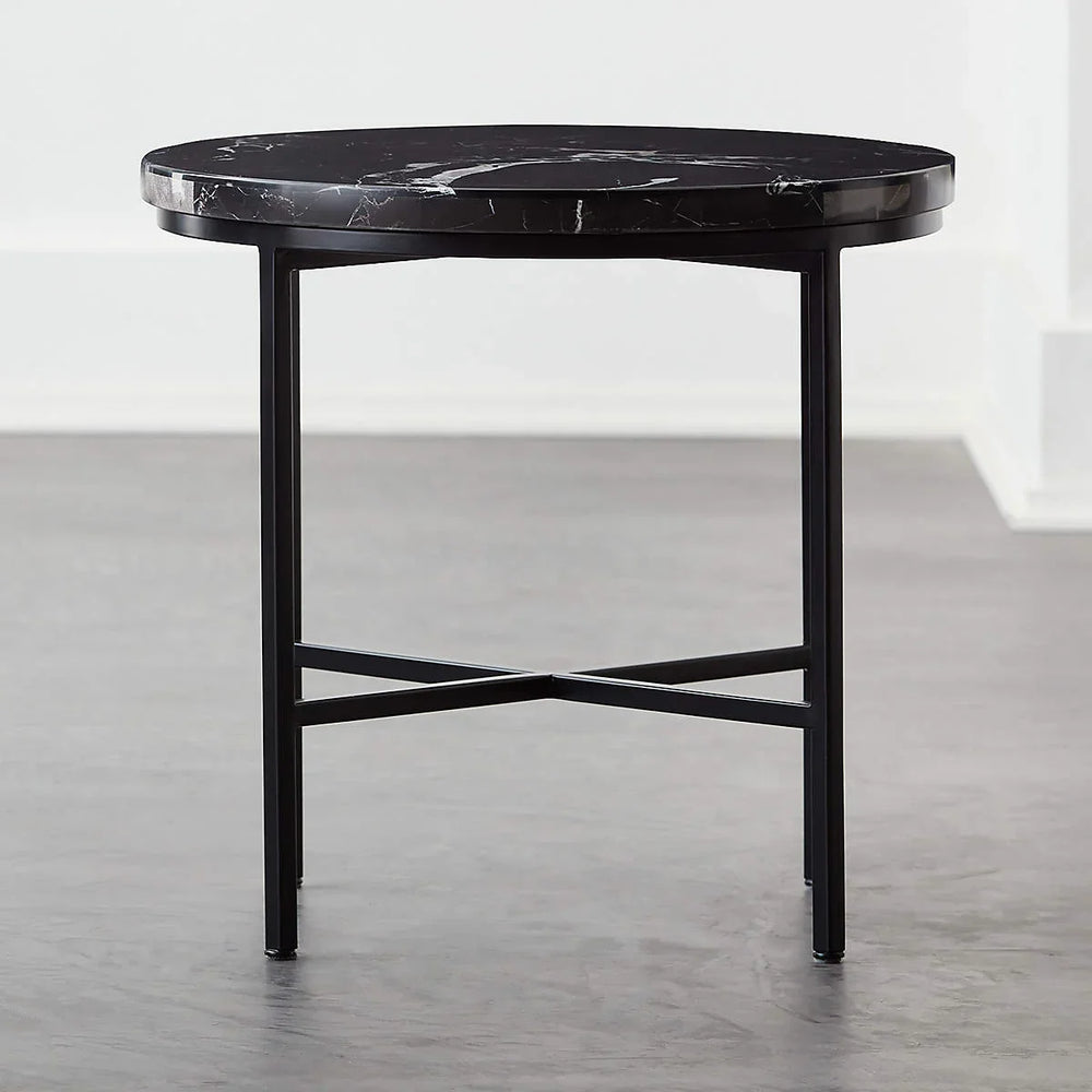 BLACK MARBLE SIDE TABLE - All India Decor