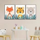 Little Jungle Friends Nursery Wall Art Set of 3 - All India Decor
