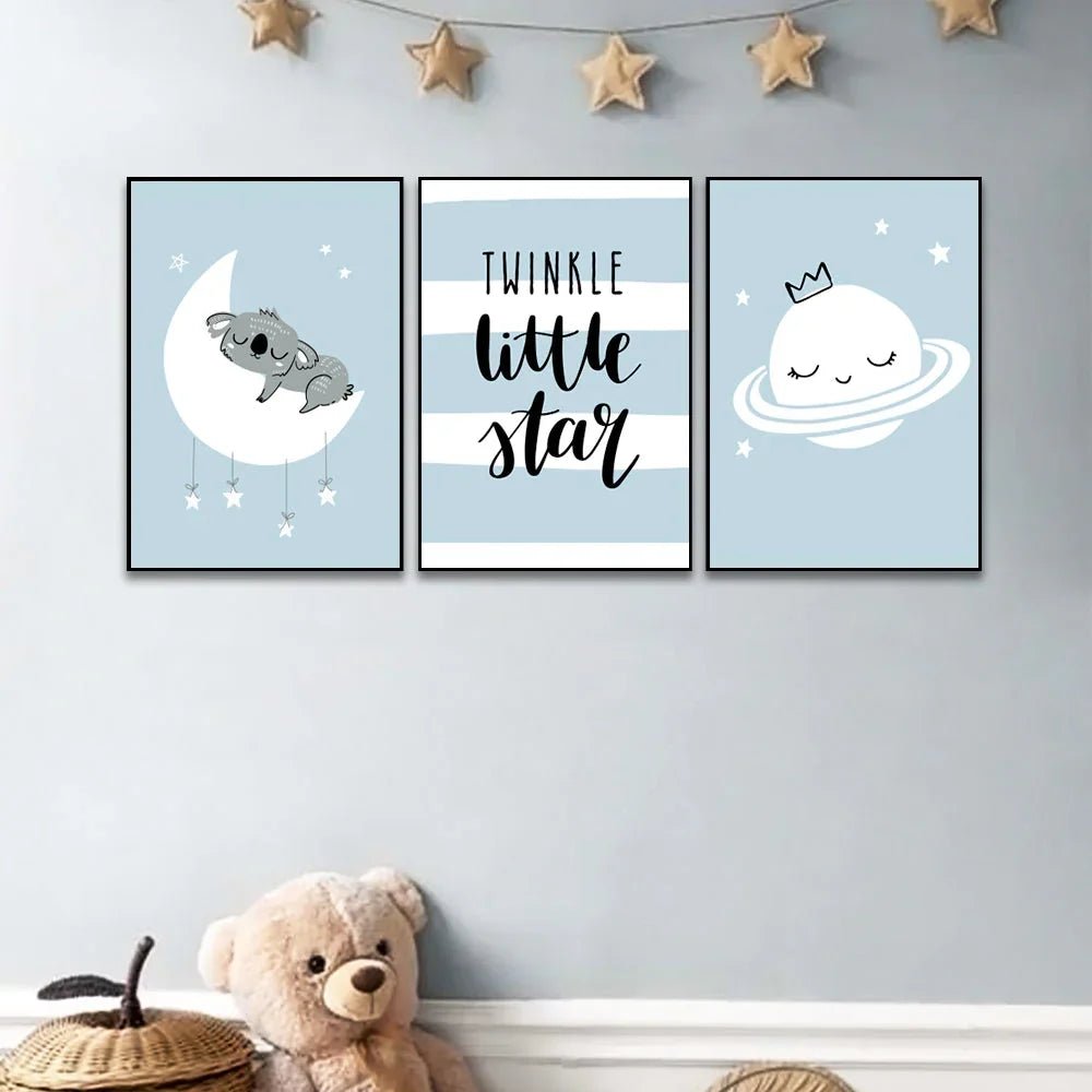 Twinkle Little Star Nursery Wall Art Set of 3 - All India Decor