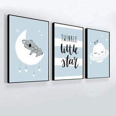 Twinkle Little Star Nursery Wall Art Set of 3 - All India Decor